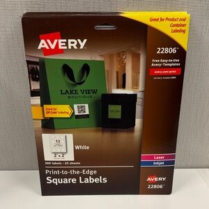 Avery QR Code Square Labels -  Print-to-the-Edge - White